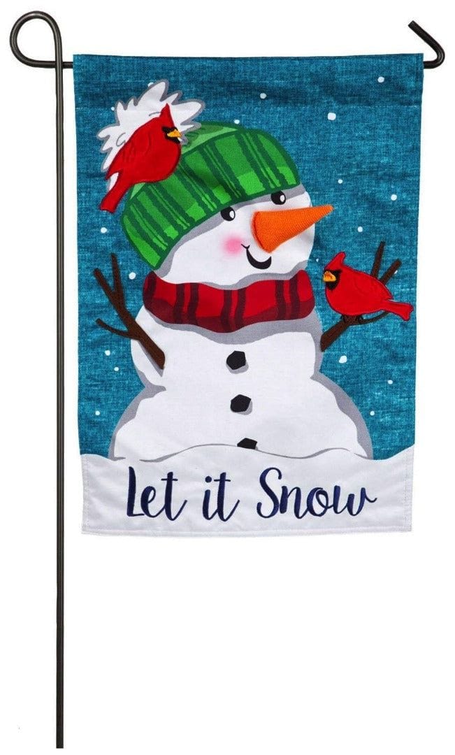 Merry Everything Snowman Garden 2 Sided Let It Snow heartlandflags