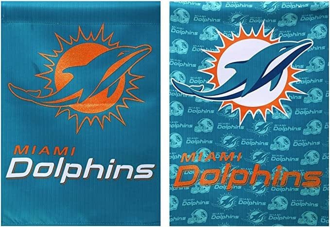 Miami Dolphins Flag 2 Sided Glitter Banner heartlandflags