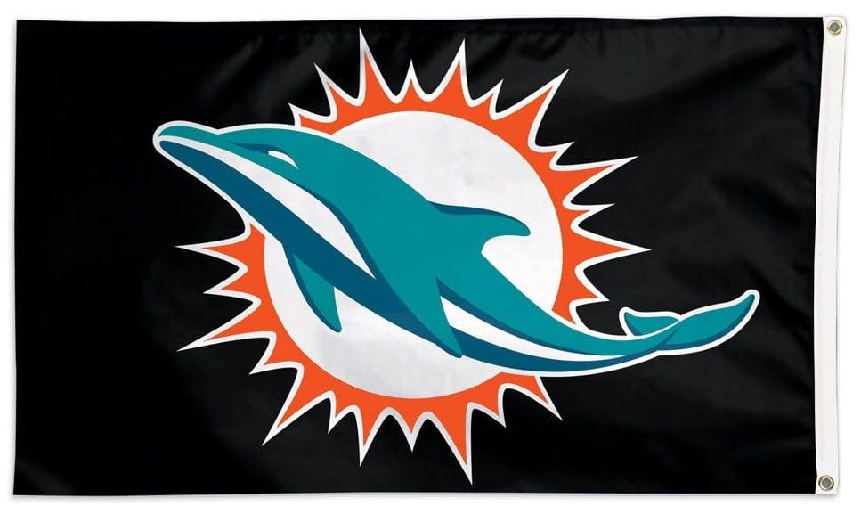 Miami Dolphins Flag 3x5 Black heartlandflags