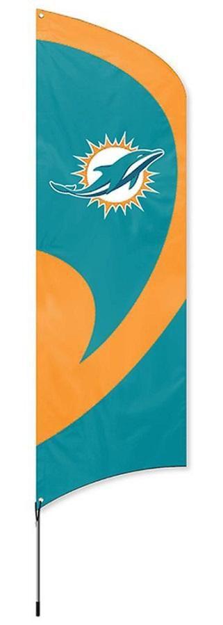 Miami Dolphins Tall Team Flag with Flagpole Feather heartlandflags