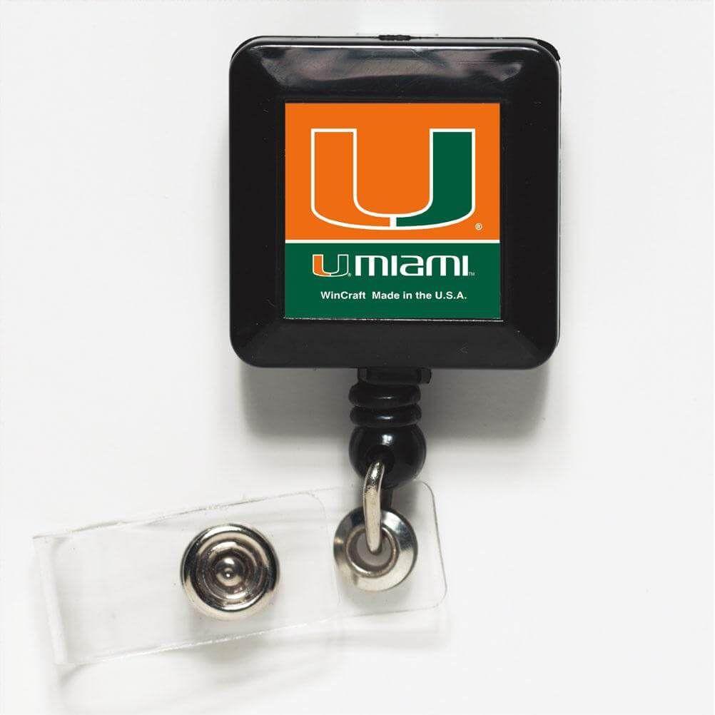 Miami Hurricanes Reel Retractable Badge Holder heartlandflags