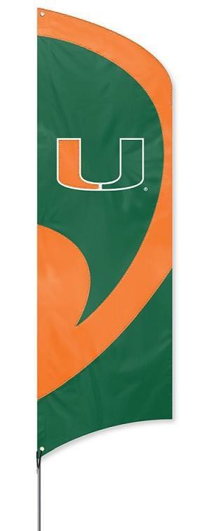 Miami Hurricanes Tall Team Feather Flag With Flagpole heartlandflags