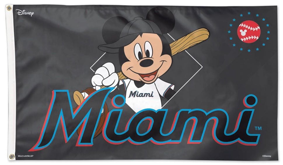 Miami Marlins Flag 3x5 Mickey Mouse heartlandflags