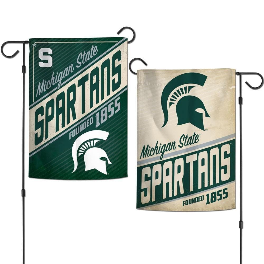 Michigan State Spartans Garden Flag 2 Sided Retro Logo heartlandflags