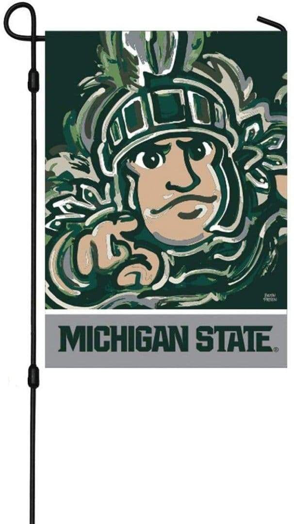 Michigan State University Garden Flag 2 Sided Justin Patten Spartans heartlandflags