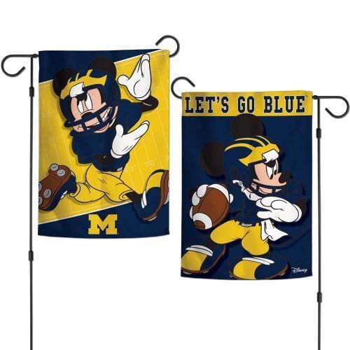 Michigan Wolverines Garden Flag 2 Sided Mickey Mouse Disney heartlandflags