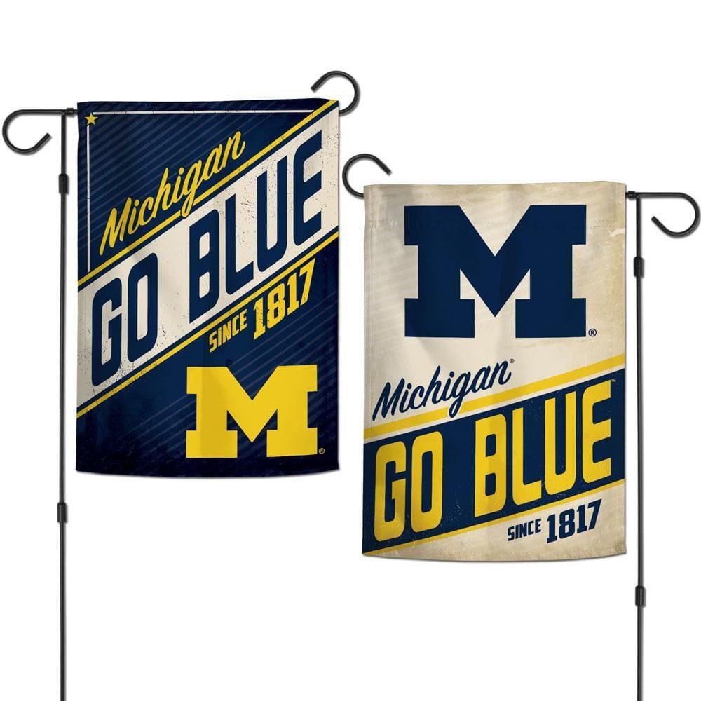 Michigan Wolverines Garden Flag 2 Sided Retro Logo heartlandflags