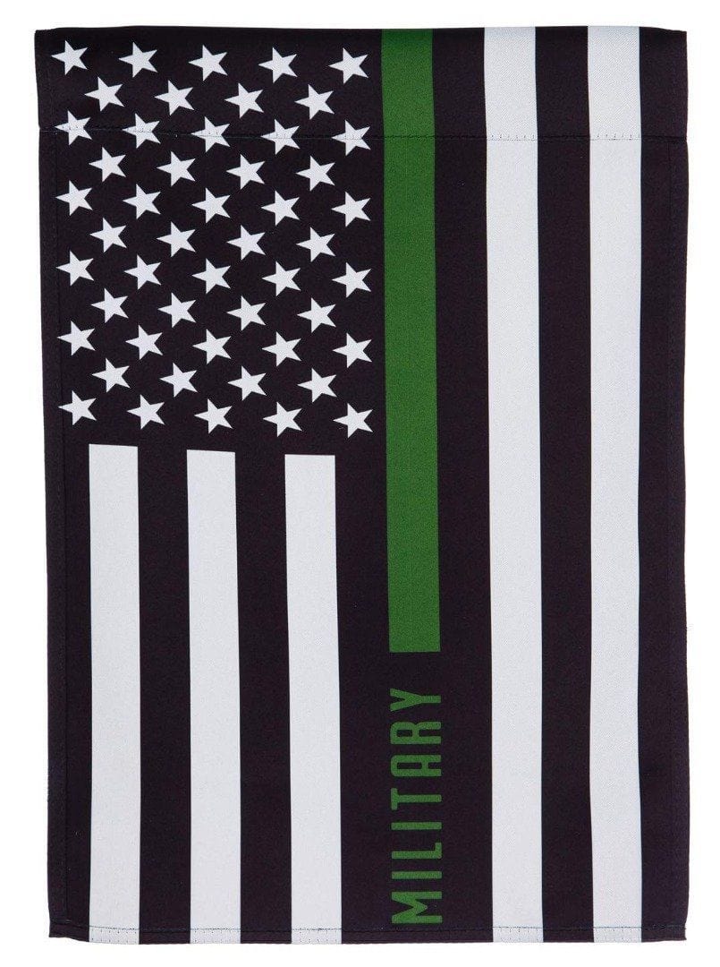 Military Thin Green Line Garden Flag 2 Sided heartlandflags