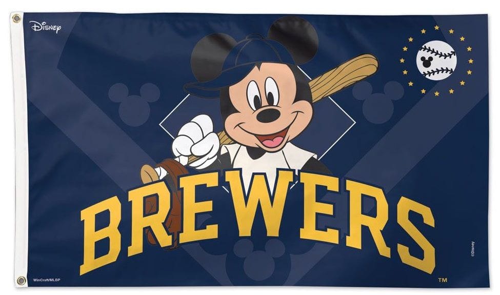 Milwaukee Brewers Flag 3x5 Mickey Mouse Disney heartlandflags