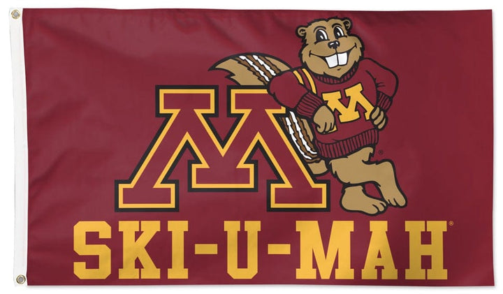 Minnesota Gophers Flag 3x5 SKI-U-MAH heartlandflags