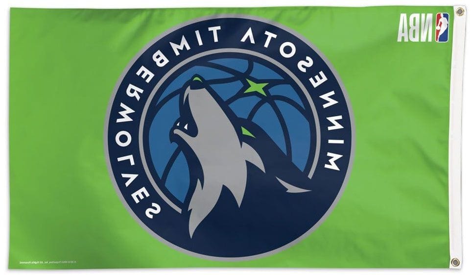 Minnesota Timberwolves Flag 3x5 Green Logo heartlandflags