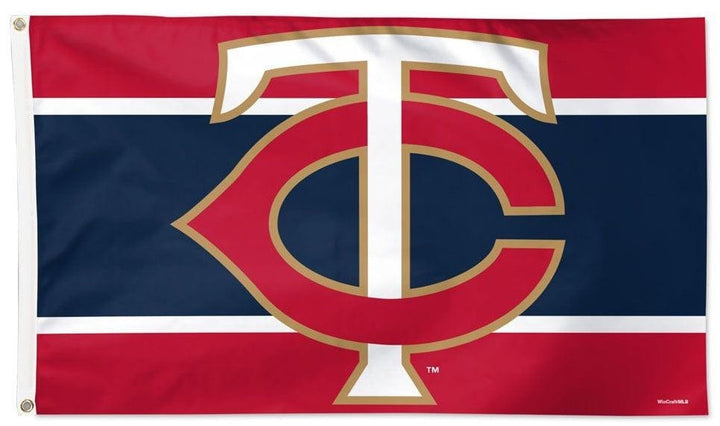 Minnesota Twins Flag 3x5 TC Logo Stripe Throwback heartlandflags