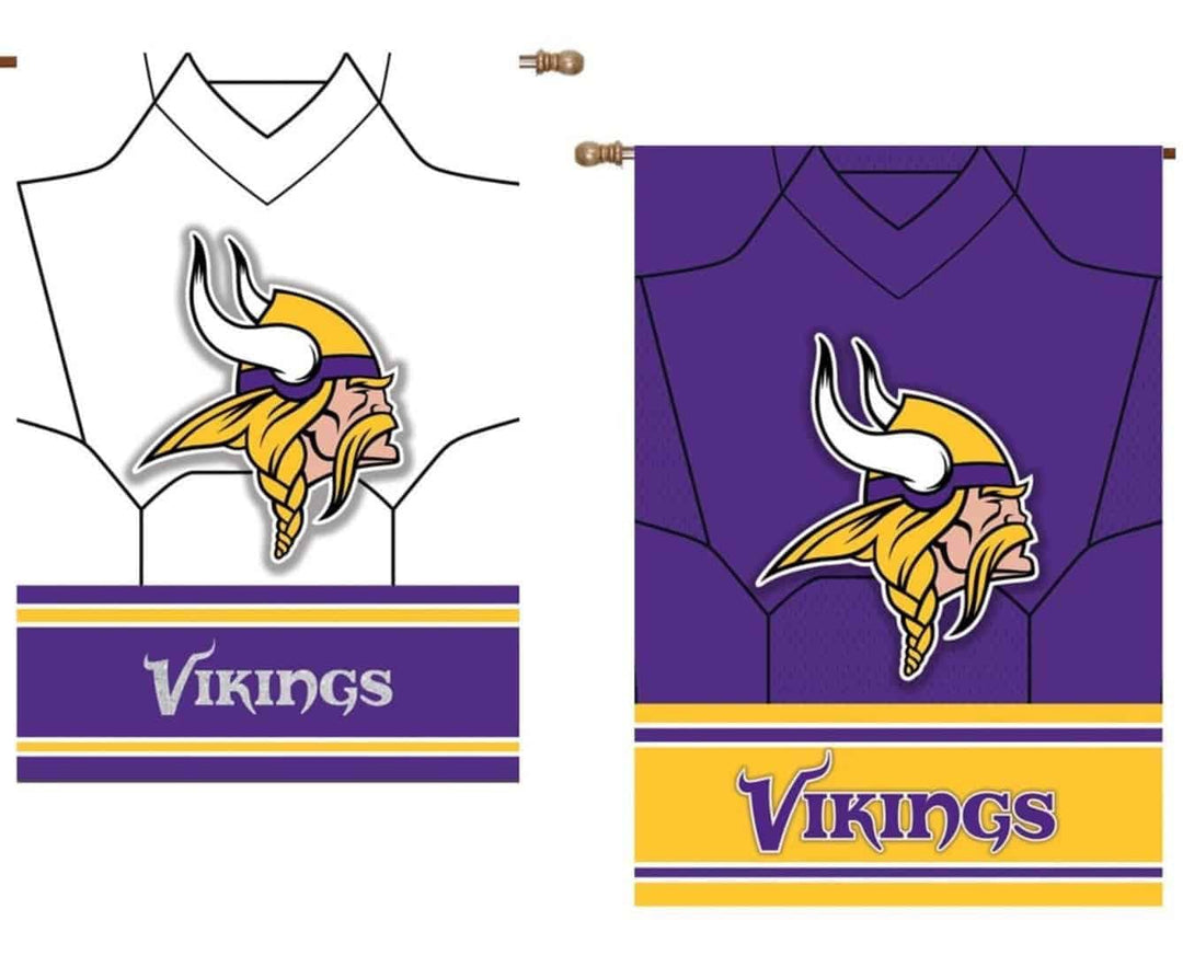 Minnesota Vikings Flag 2 Sided Foil Jersey House Banner heartlandflags