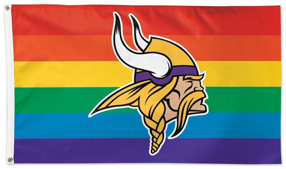 Minnesota Vikings Flag 3x5 Pride Rainbow heartlandflags