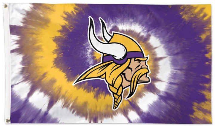 Minnesota Vikings Tie Dye Flag 3x5 Logo heartlandflags