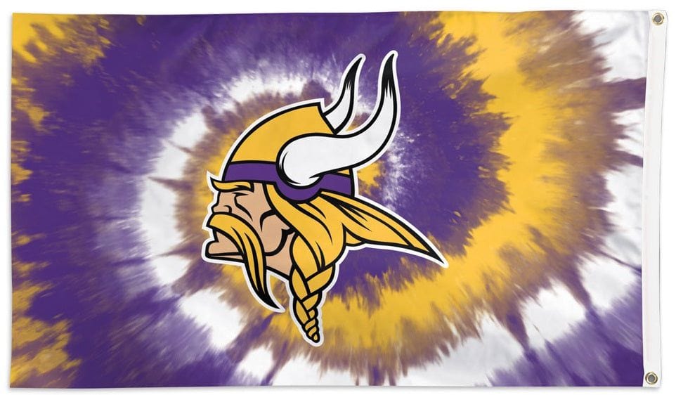 Minnesota Vikings Tie Dye Flag 3x5 Logo heartlandflags