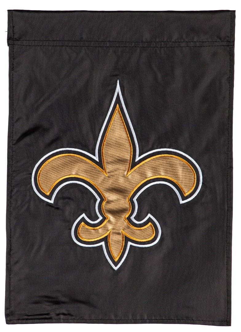 New Orleans Saints Garden Flag 2 Sided Applique Logo heartlandflags