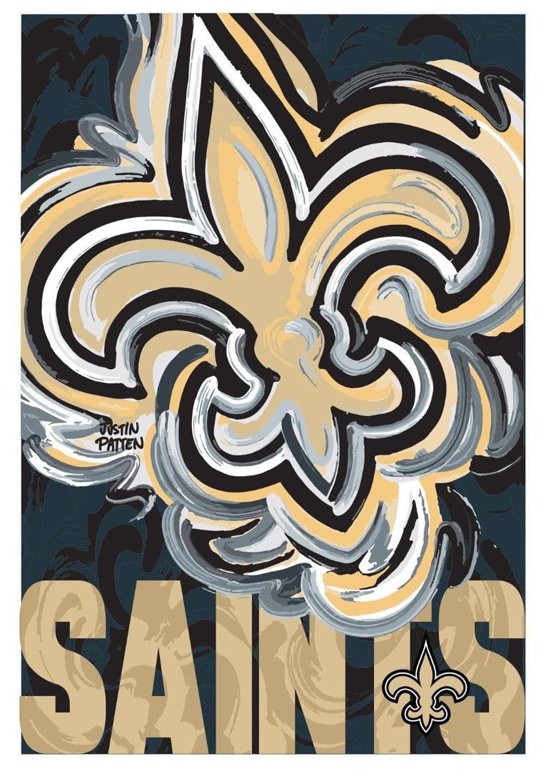 New Orleans Saints Garden Flag 2 Sided Justin Patten Logo heartlandflags