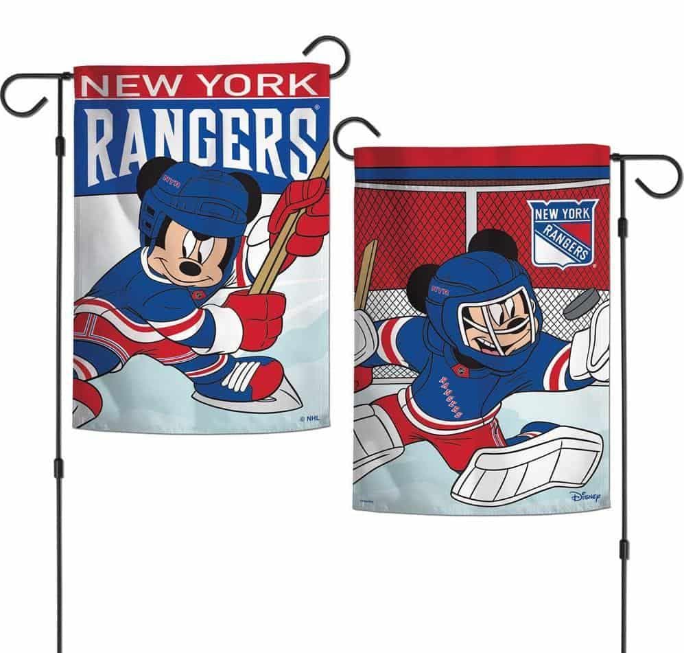 New York Rangers Garden Flag 2 Sided Mickey Mouse Hockey heartlandflags