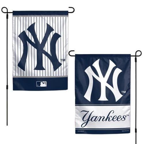 New York Yankees Garden Flag 2 Sided Pinstripe Double Logo heartlandflags