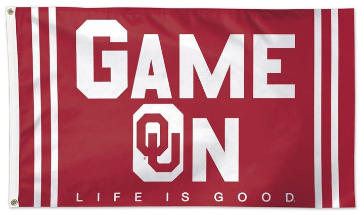 Oklahoma Sooners Flag 3x5 Game On Life Is Good heartlandflags