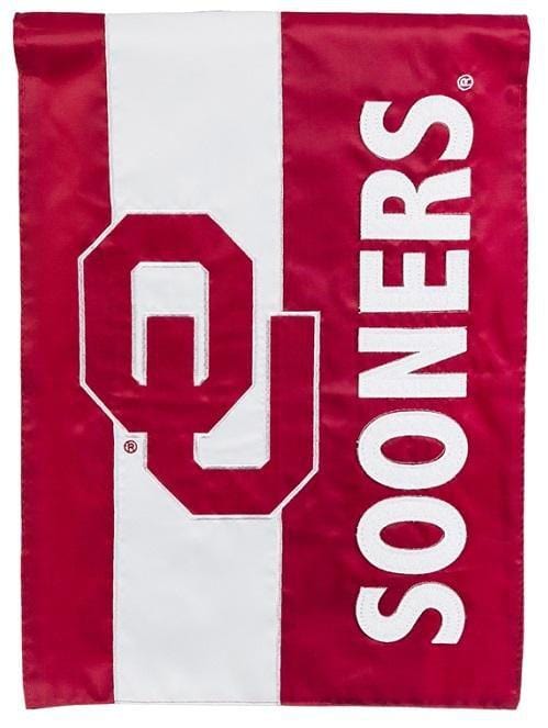 Oklahoma Sooners Garden Flag 2 Sided Applique Embellished heartlandflags