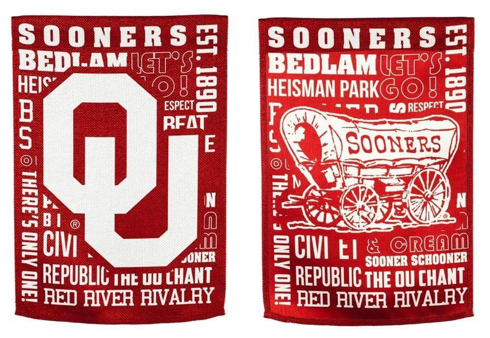 Oklahoma Sooners Garden Flag 2 Sided Fan Rules Bedlam heartlandflags