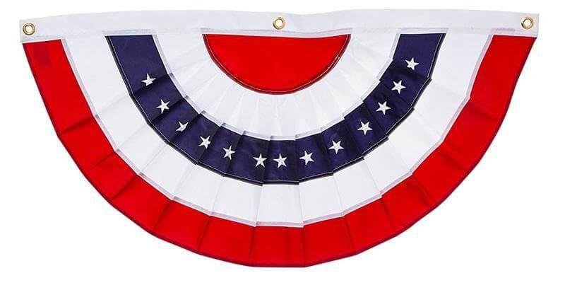 Patriotic Bunting Applique/Embroidered Stars 58'' Long heartlandflags