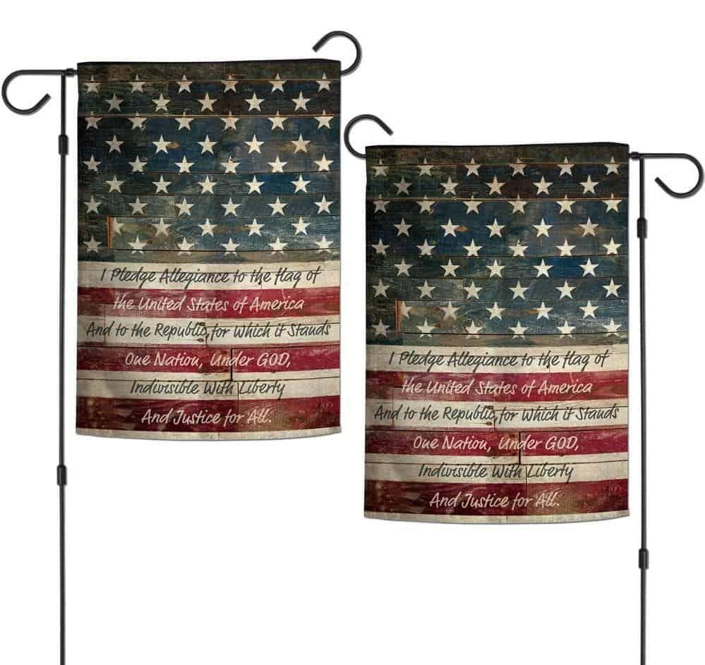 Patriotic Pledge Allegiance Garden Flag 2 Sided heartlandflags