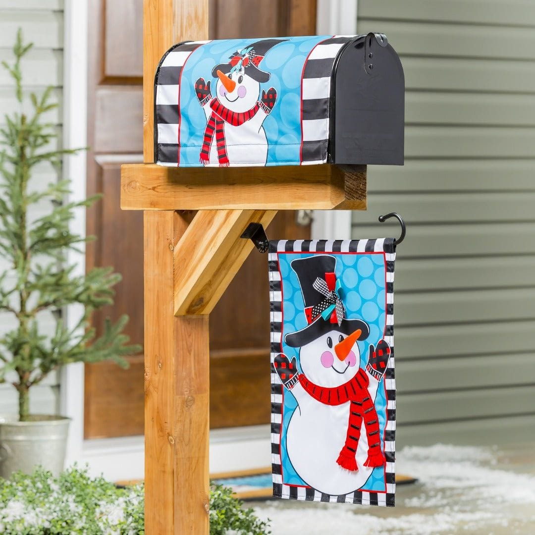 Patterned Snowman Winter Garden Flag 2 Sided Applique heartlandflags