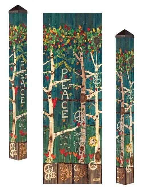 Peace Tree Painted Peace Art Pole 5 Feet Tall Share It heartlandflags