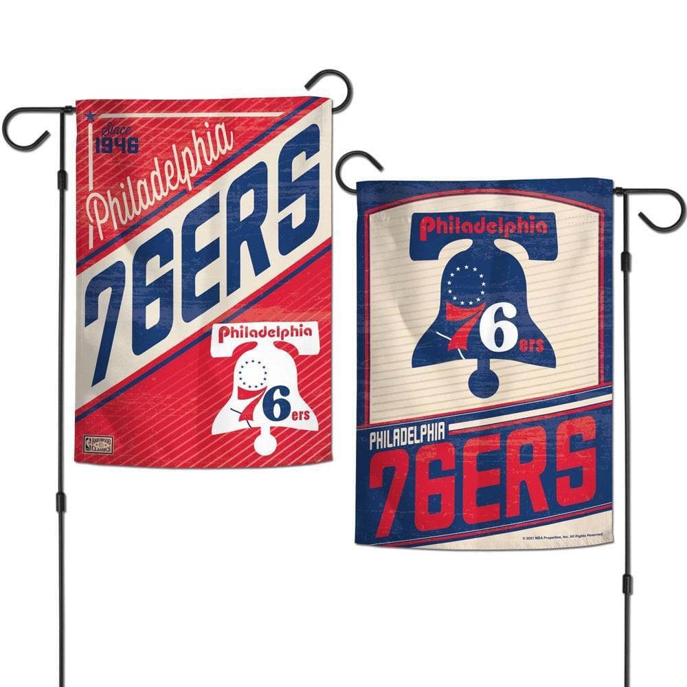 Philadelphia 76ers Garden Flag 2 Sided Retro Logo heartlandflags