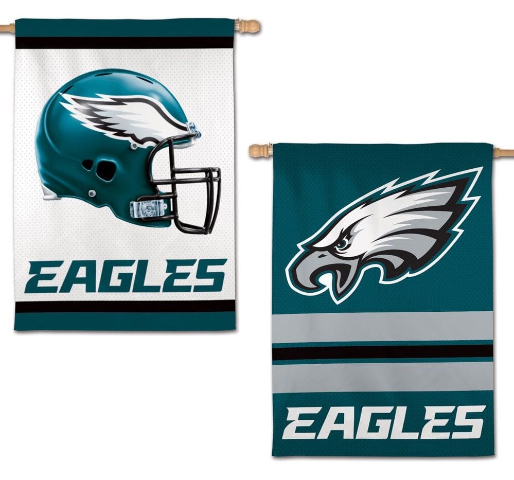 Philadelphia Eagles Banner 2 Sided Vertical Flag Double Logo heartlandflags