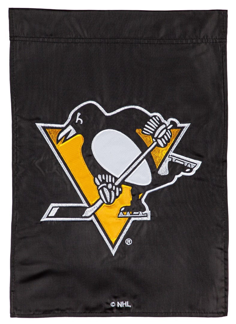 Pittsburgh Penguins Garden Flag 2 Sided Applique Logo heartlandflags