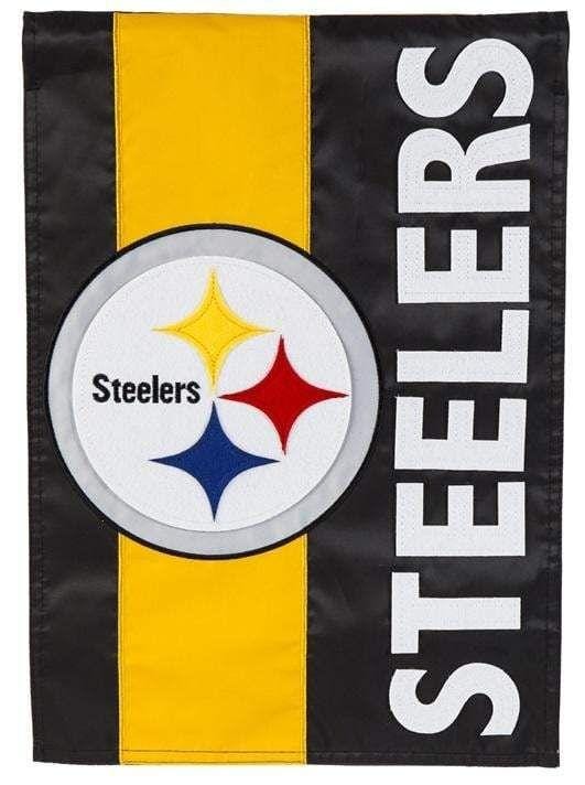 Pittsburgh Steelers Flag 2 Sided Embellished Applique House Banner heartlandflags