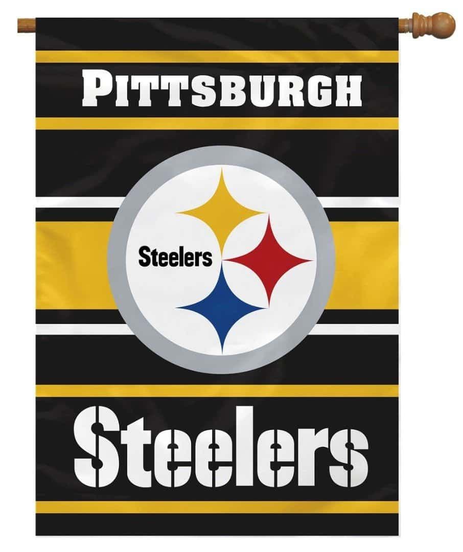 Pittsburgh Steelers Flag 2 Sided Vertical Banner Logo heartlandflags