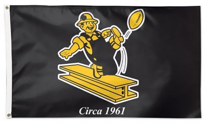 Pittsburgh Steelers Flag Throwback Logo 3x5 Black heartlandflags