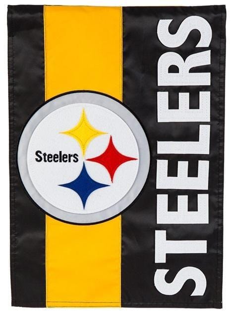 Pittsburgh Steelers Garden Flag 2 Sided Applique Embellished heartlandflags