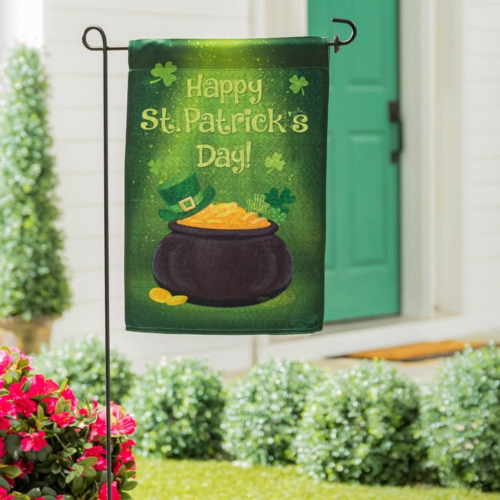 Pot of Gold St Patricks Garden Flag 2 Sided heartlandflags