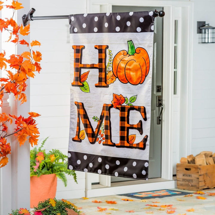 Pumpkin Home Flag 2 Sided Applique Vertical Banner Fall heartlandflags