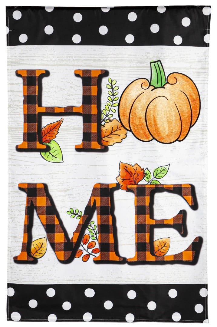 Pumpkin Home Flag 2 Sided Applique Vertical Banner Fall heartlandflags