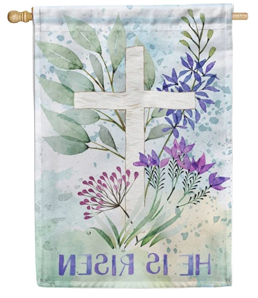 Resurrection Easter Banner Vertical House Flag heartlandflags