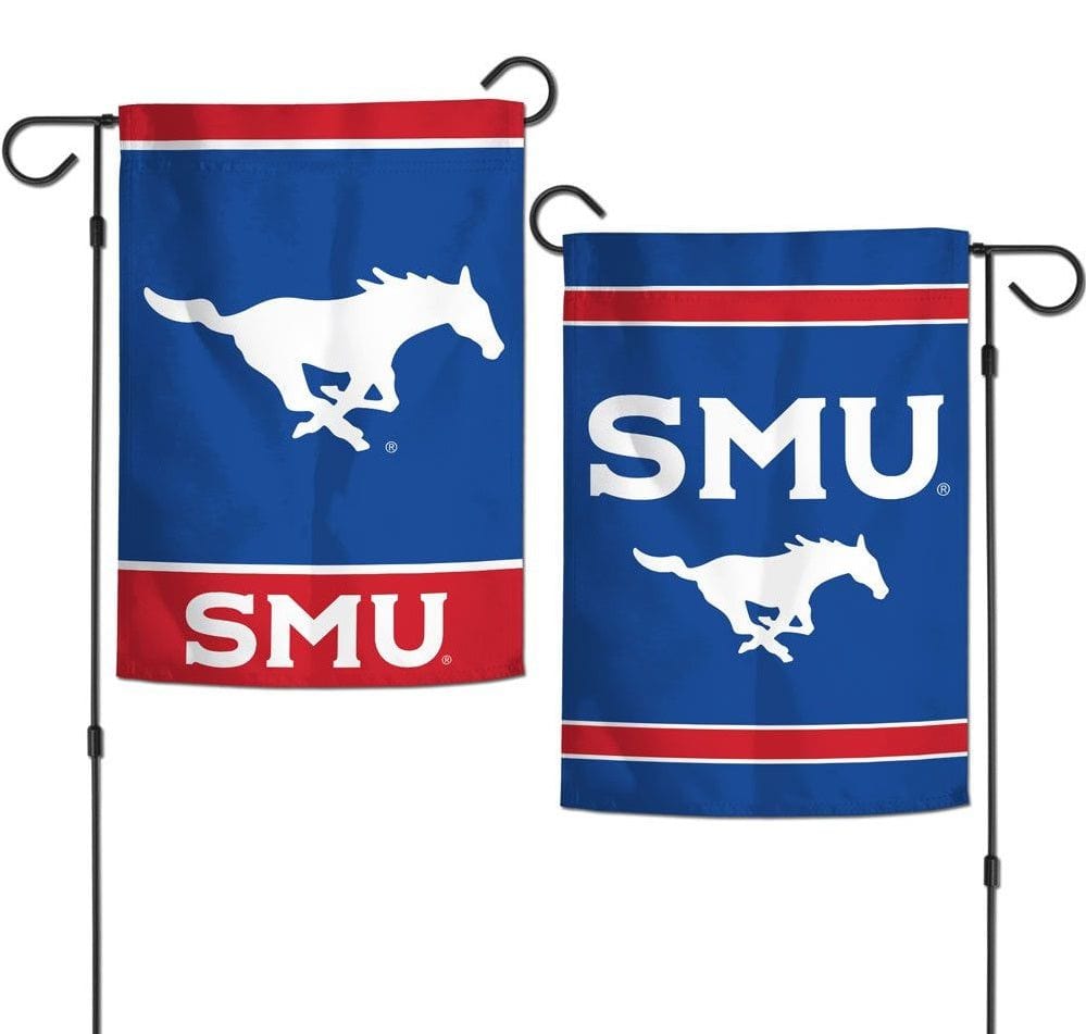 SMU Mustangs Garden Flag 2 Sided Double Logo heartlandflags