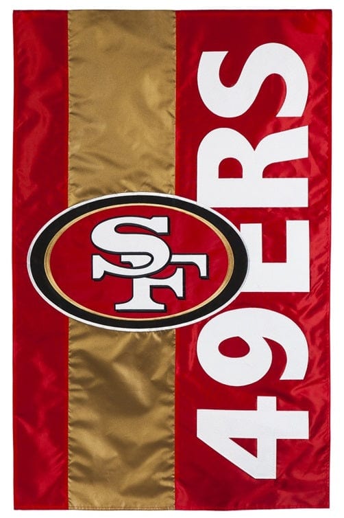 San Francisco 49ers Garden Flag 2 Sided Applique Embellished heartlandflags