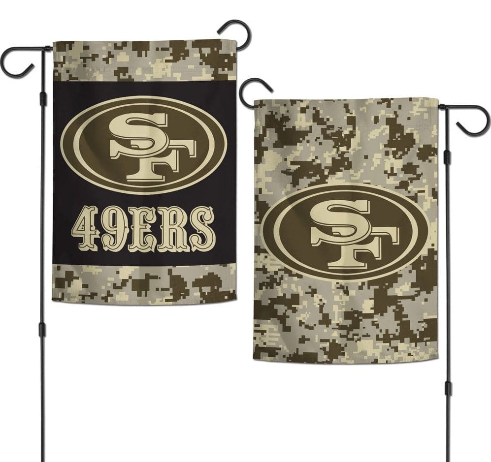 San Francisco 49ers Garden Flag 2 Sided Camo Military Tribute heartlandflags