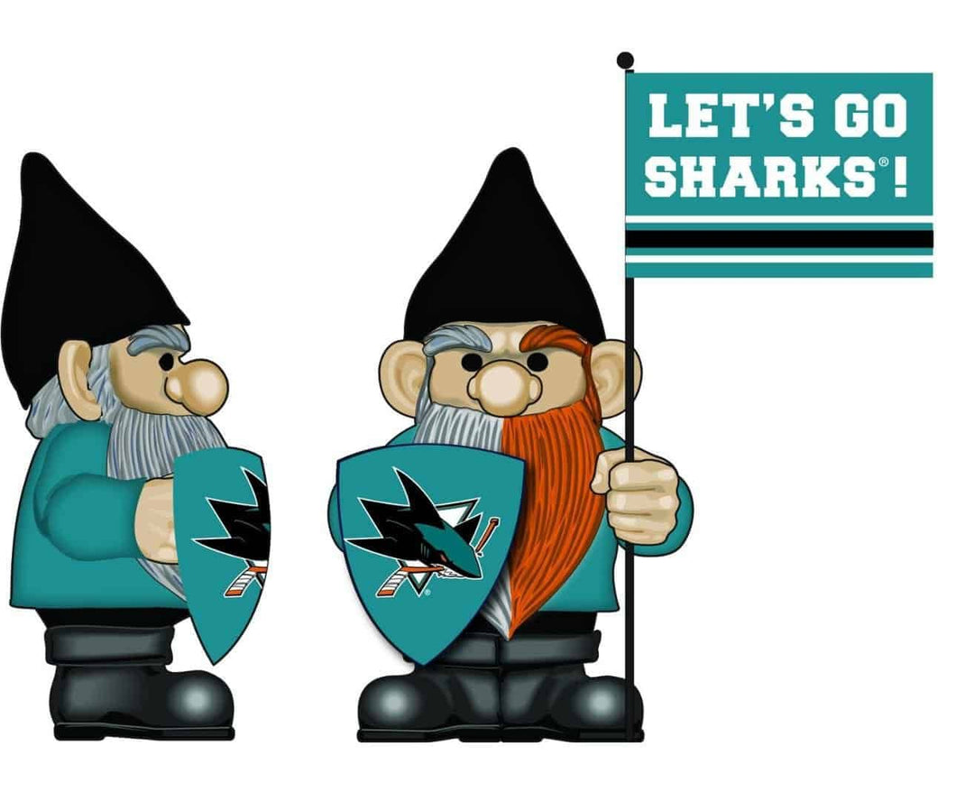 San Jose Sharks Gnome with Flag Lets Go Sharks heartlandflags