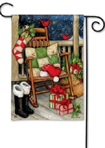 Santa's Porch Christmas Garden Flag 2 Sided heartlandflags