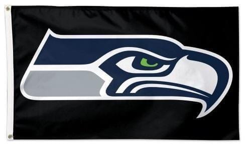 Seattle Seahawks Flag 3x5 Black Logo heartlandflags