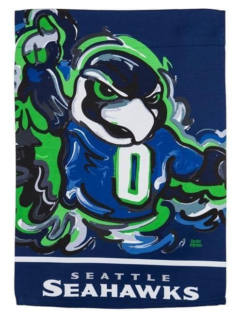 Seattle Seahawks Garden Flag 2 Sided Justin Patten heartlandflags