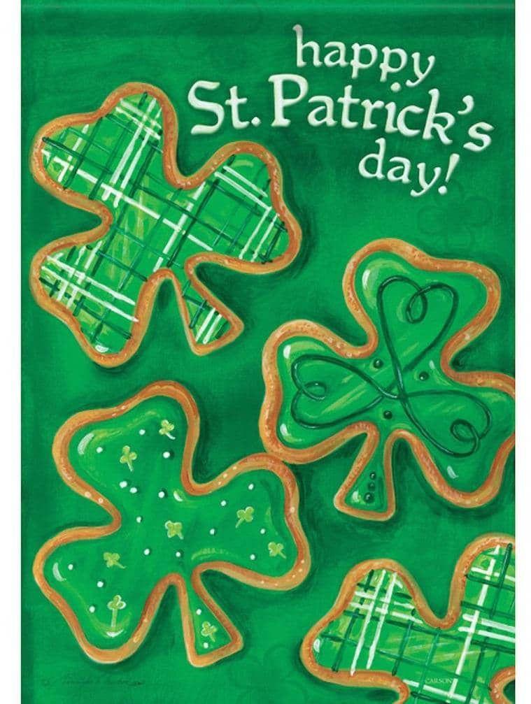 Shamrock Cookies Flag 2 Sided St. Patrick's Day House Banner heartlandflags